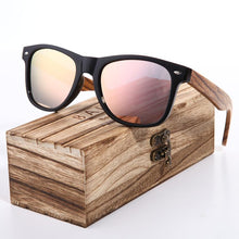 Load image into Gallery viewer, Vintage Zebra Wood Wayfarer Sunglasses