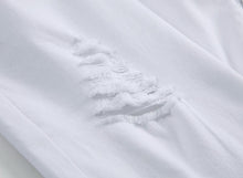 Load image into Gallery viewer, Premium White Ripped Skinny Ankle Zipper Jeans
