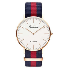 Load image into Gallery viewer, Luxury Geneva Platinum Nylon Strap Watch
